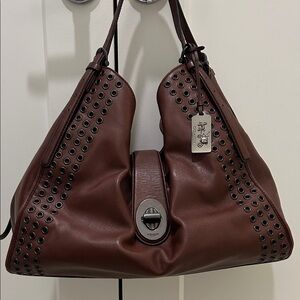 Coach (EUC) Madison Carlyle Grommet Hobo Shoulder Bag in Brick Red